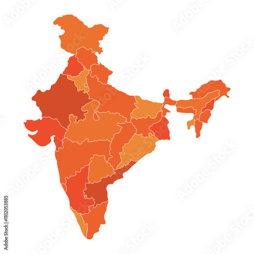 Map of India icon vector. Detailed India Map illustration vector. Indian map icon vector photo