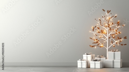 Wallpaper Mural Elegant Christmas Decor Geometric Tree Torontodigital.ca