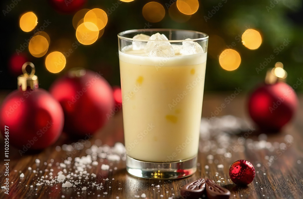 Glasses of eggnog, the Christmas drink. Glasses of eggnog, the Christmas drink.