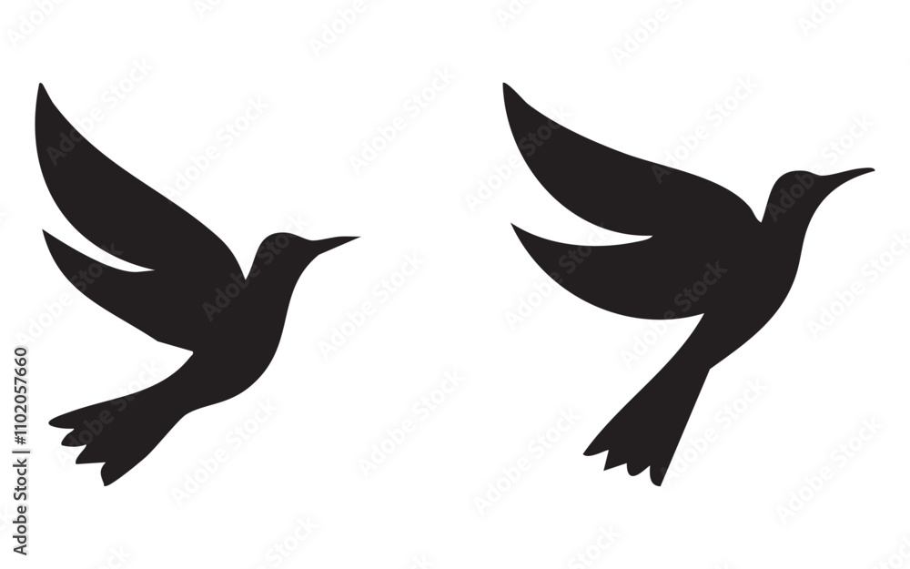 Fototapeta premium bird icon, in trendy flat style, silhouette vector design, isolated on background.