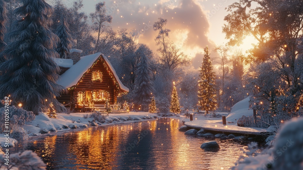 Fototapeta premium christmas greeting card hyper realistic 