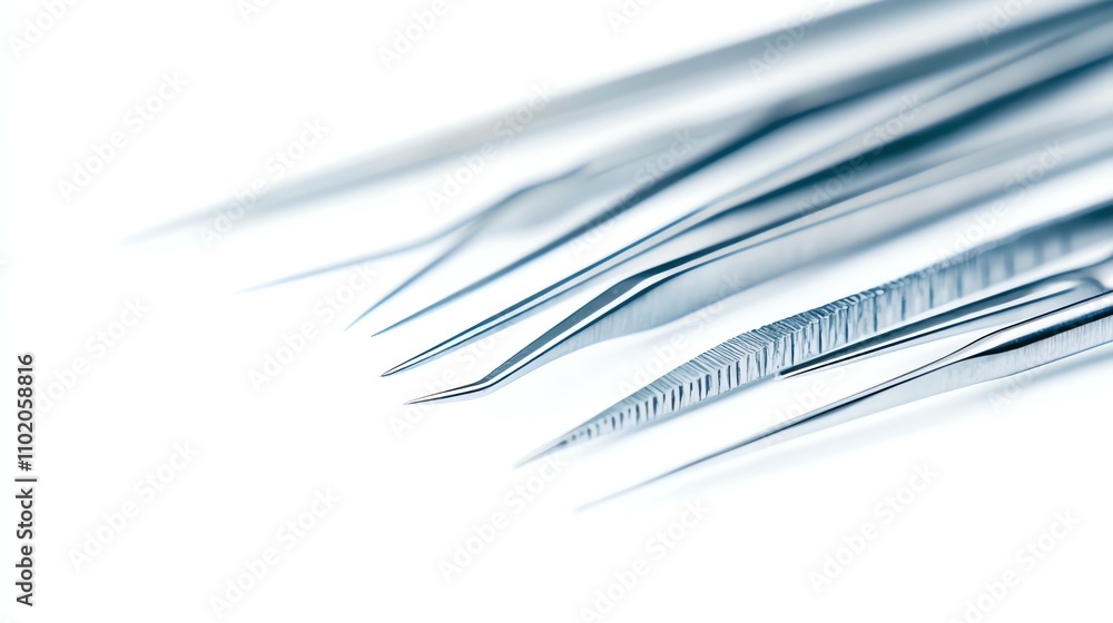 Surgical instruments on a white isolated background. Surgical instruments on a white isolated background.