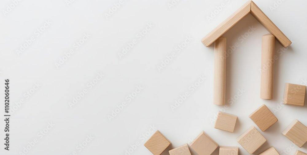 Wooden Kids Blocks on a White Background – Simple, Colourful Educational Toys for Creative Play and Learning Wooden Kids Blocks on a White Background – Simple, Colourful Educational Toys for Creative Play and Learning