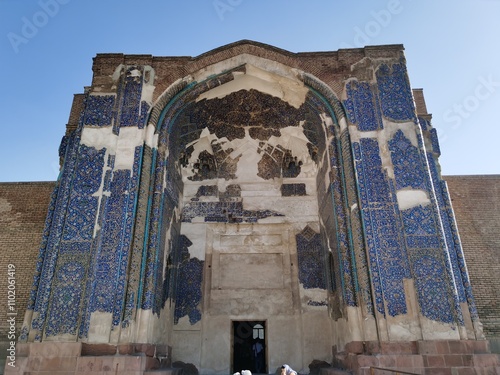 The Blue Mosque (Pers. Masjed-e kabud), also known as Masjed-e Moẓaffariya, is a dazzling 15th century monument in city of Tabriz, East Azerbaijan Province of Iran.  photo