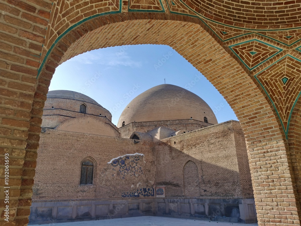 Fototapeta premium The Blue Mosque (Pers. Masjed-e kabud), also known as Masjed-e Moẓaffariya, is a dazzling 15th century monument in city of Tabriz, East Azerbaijan Province of Iran.