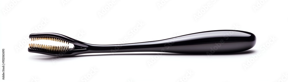 Elegant black toothbrush on a white isolated background. Elegant black toothbrush on a white isolated background.
