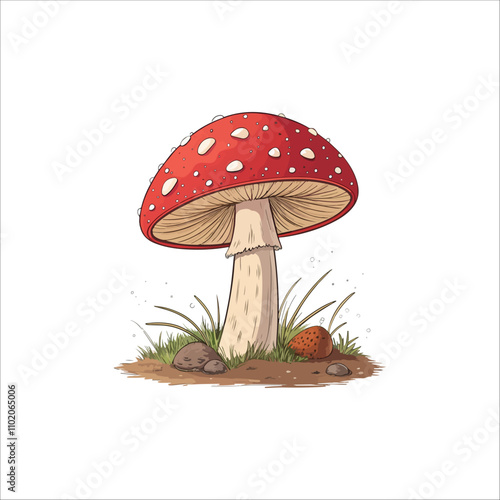 Mushroom vector illustration. Mushroom vector on white background.