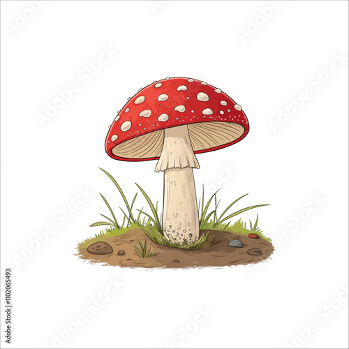 Mushroom vector illustration. Mushroom vector on white background.