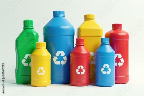 Plastic Recycling Containers - Realistic 3D Render