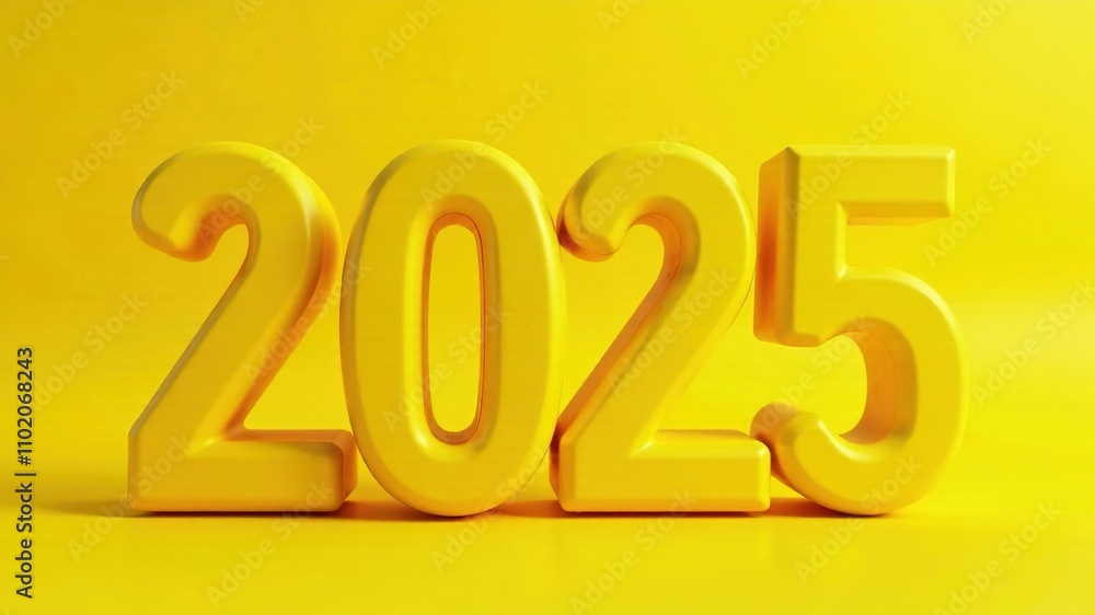 Rounded Yellow 2025 Calendar Design, Creative Print Rounded Yellow 2025 Calendar Design, Creative Print