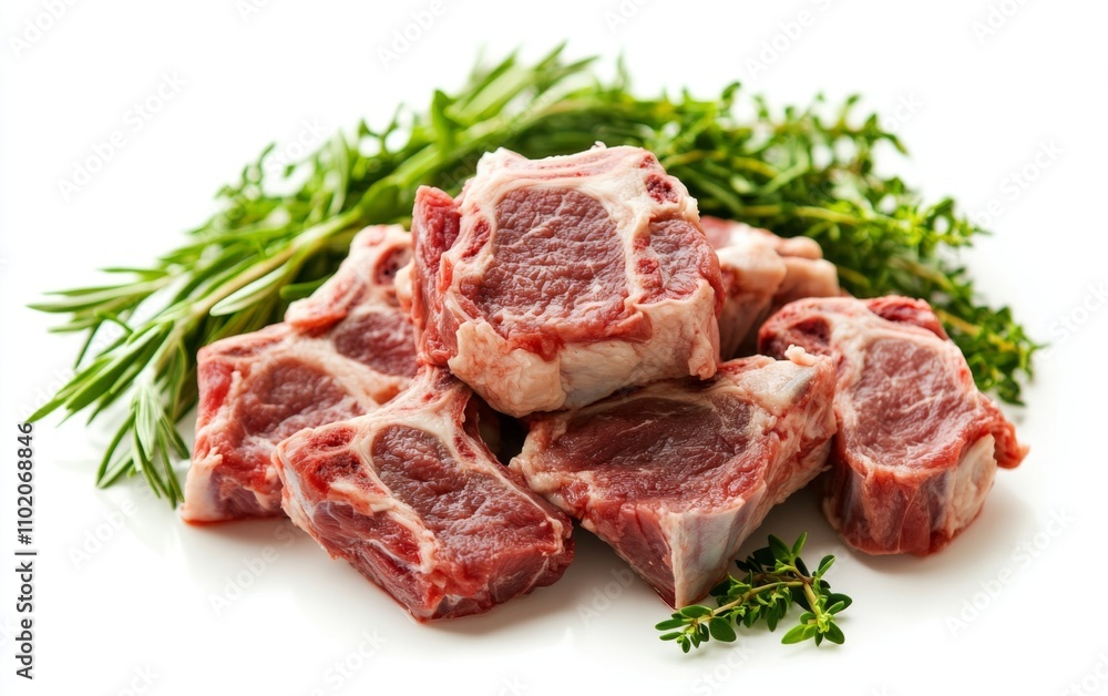 Fresh raw young lamb meat isolated on white background Fresh raw young lamb meat isolated on white background