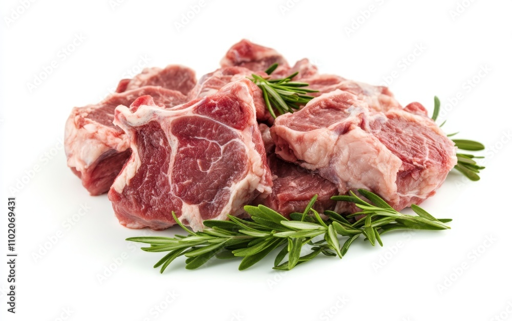 Fresh raw young lamb meat isolated on white background Fresh raw young lamb meat isolated on white background
