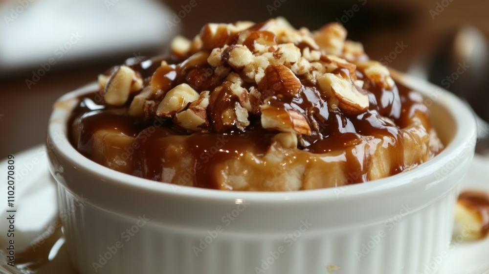 Delicious Caramel Dessert Topped With Pecans Delicious Caramel Dessert Topped With Pecans
