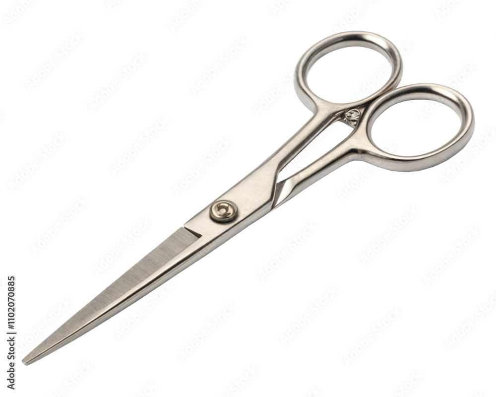 Precision Stainless Steel Scissors on Transparent Background Precision Stainless Steel Scissors on Transparent Background