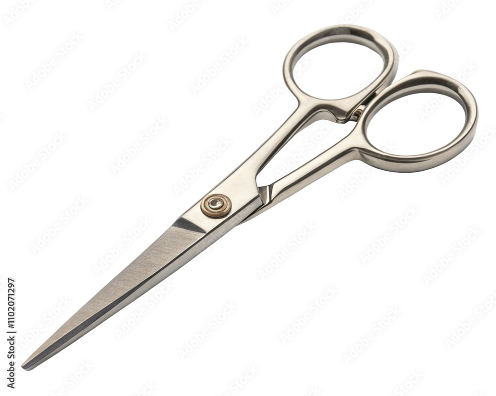 Precision Stainless Steel Scissors on Transparent Background Precision Stainless Steel Scissors on Transparent Background