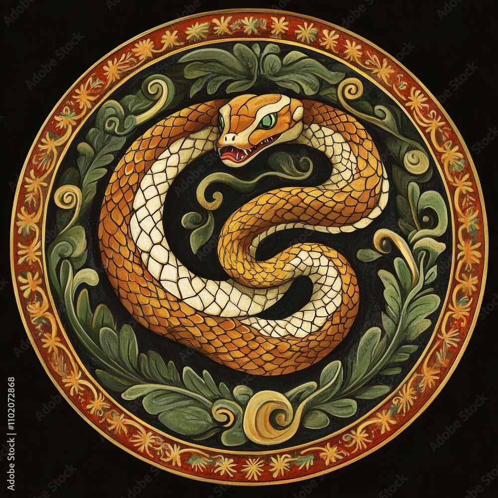 Chinese New Year Banner, Snake Far East Culture Themed Chinese New Year Banner, Snake Far East Culture Themed