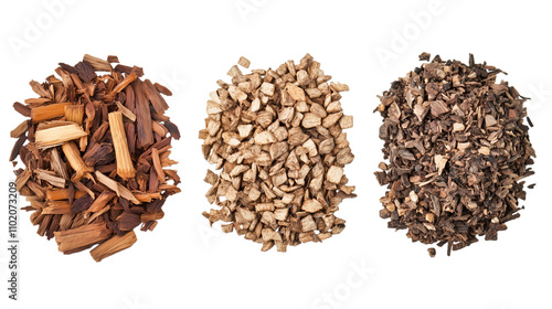 Wallpaper Mural Set of rustic wood chips  isolated on transparent background Torontodigital.ca