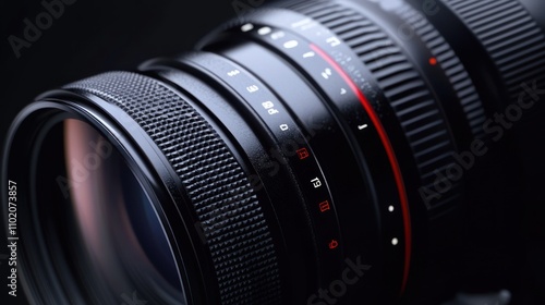 Close Up Of A Black Camera Lens With Markings