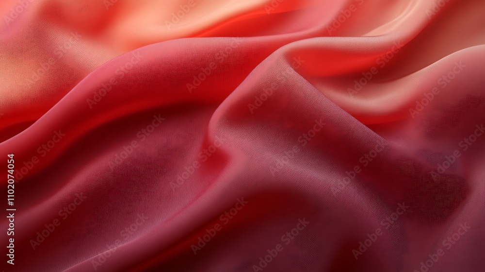 Obraz premium A close-up of flowing red fabric, showcasing its texture and softness.