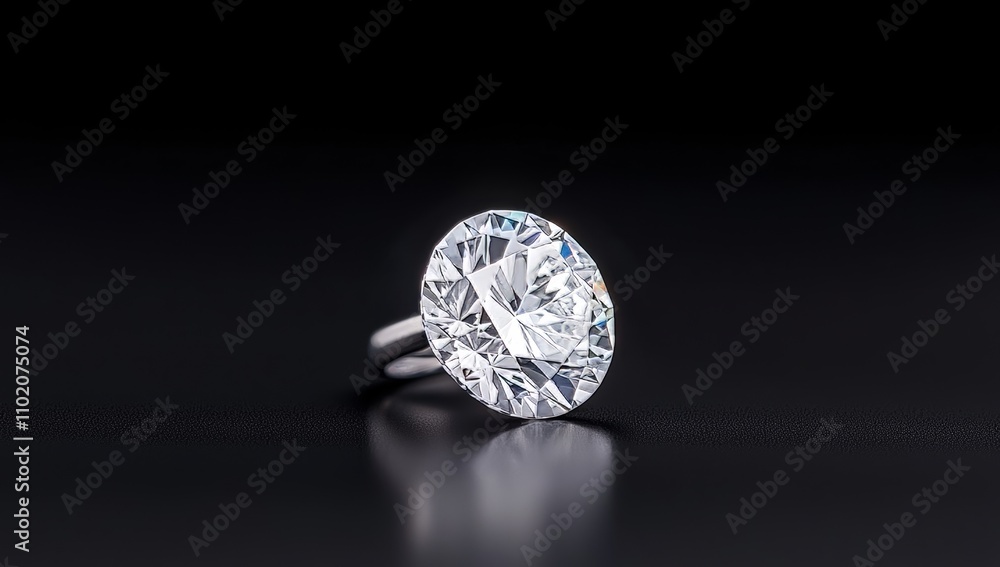 Luxury and value are symbolized by a single diamond on a reflective surface. Luxury and value are symbolized by a single diamond on a reflective surface.