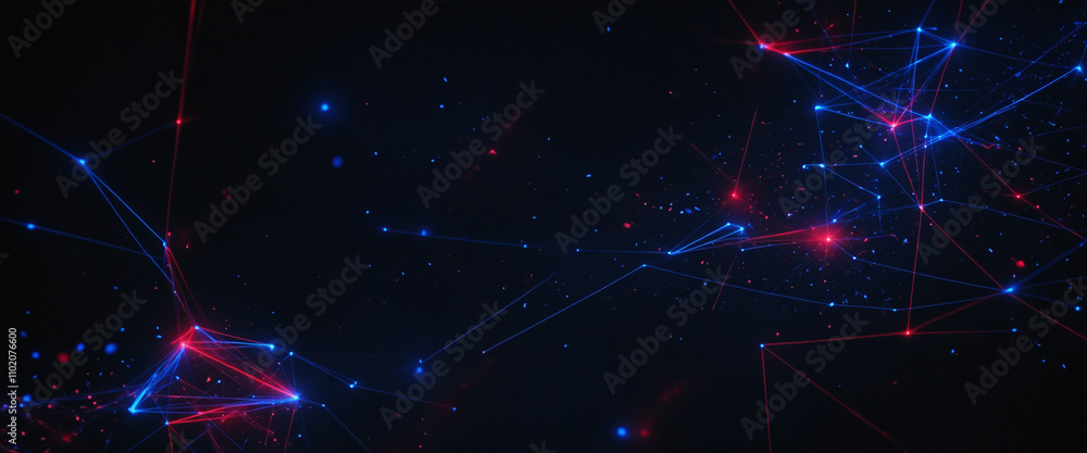 Abstract Nebula: Red and Blue Cosmic Web Abstract Nebula: Red and Blue Cosmic Web