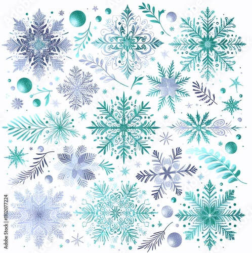 Wallpaper Mural  pattern with snowflakes Torontodigital.ca