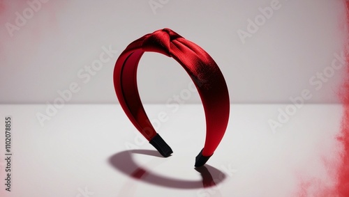 The headband is a stunning shade of red. An isolated photograph on a white background This has a clipping path. photo