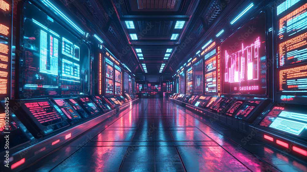 Futuristic technology hub virtual reality interface digital environment sci-fi viewpoint data visualization concept Futuristic technology hub virtual reality interface digital environment sci-fi viewpoint data visualization concept