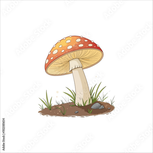 Mushroom vector on white background. Mushroom vector illustration.