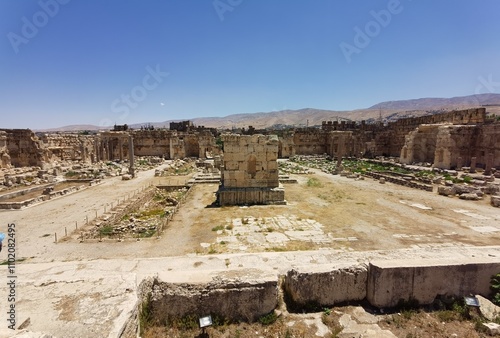 Baalbek is a large archaeological complex encompassing the ruins of an ancient Roman town in eastern Lebanon.