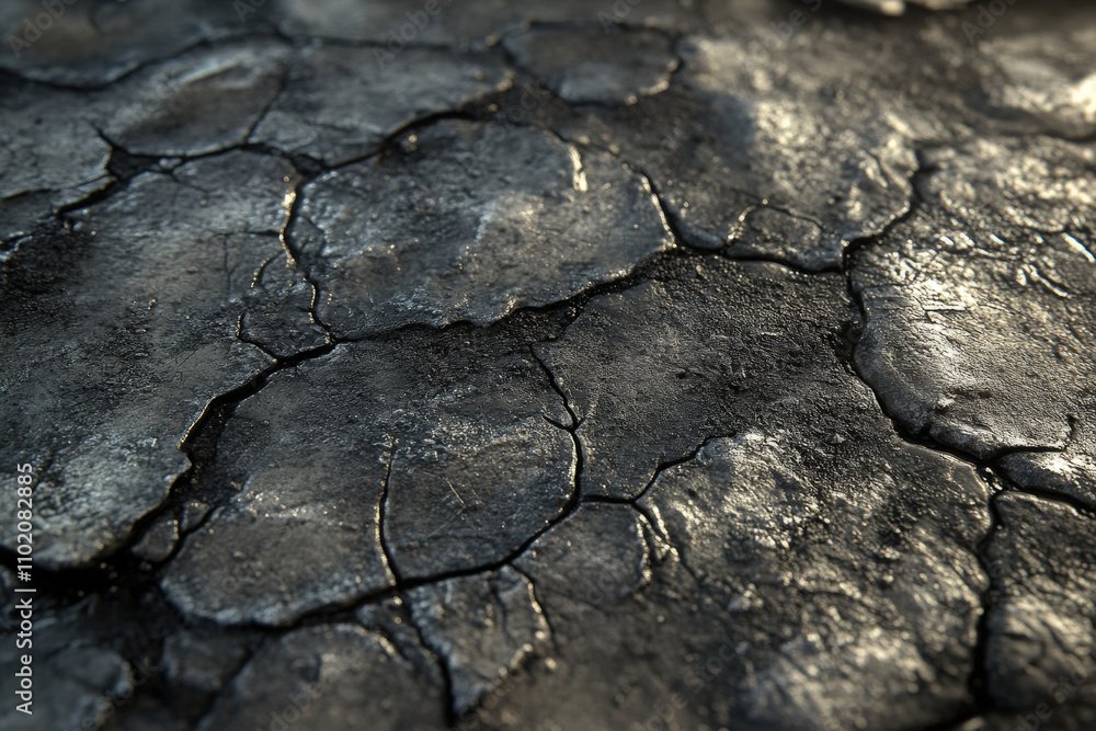 Cracked and Dry Dark Earth Surface Cracked and Dry Dark Earth Surface