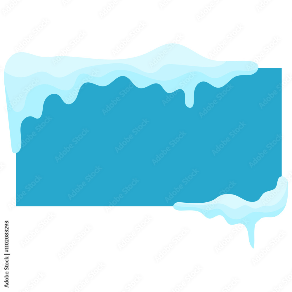 Winter Textbox with Snow Ice Caps. Textbox Winter Snow. Winter Textbox with Snow Ice Caps. Textbox Winter Snow.