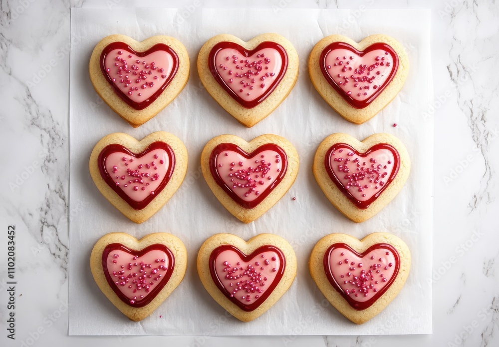 Heart-Shaped Sugar Cookies with Pink Icing and Sprinkles Perfect for Celebrations and Special Occasions, Ideal for Valentine’s Day or Weddings Heart-Shaped Sugar Cookies with Pink Icing and Sprinkles Perfect for Celebrations and Special Occasions, Ideal for Valentine’s Day or Weddings