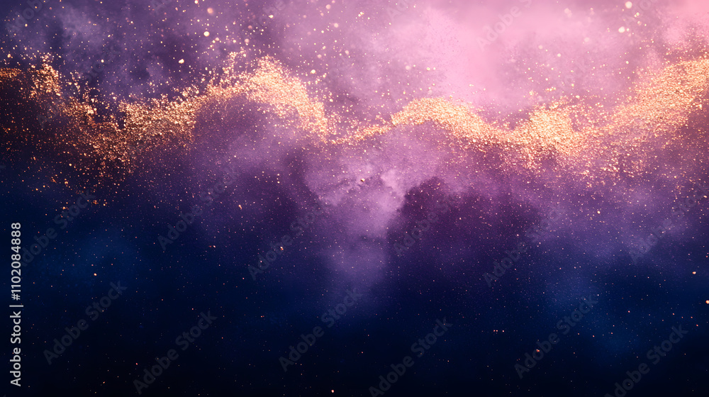 Magical Night Sky with Glittering Stars and Dreamy Purple Hues Magical Night Sky with Glittering Stars and Dreamy Purple Hues