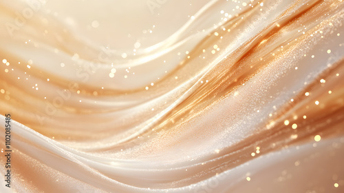 Elegant soft golden wave background with glittering sparkles
