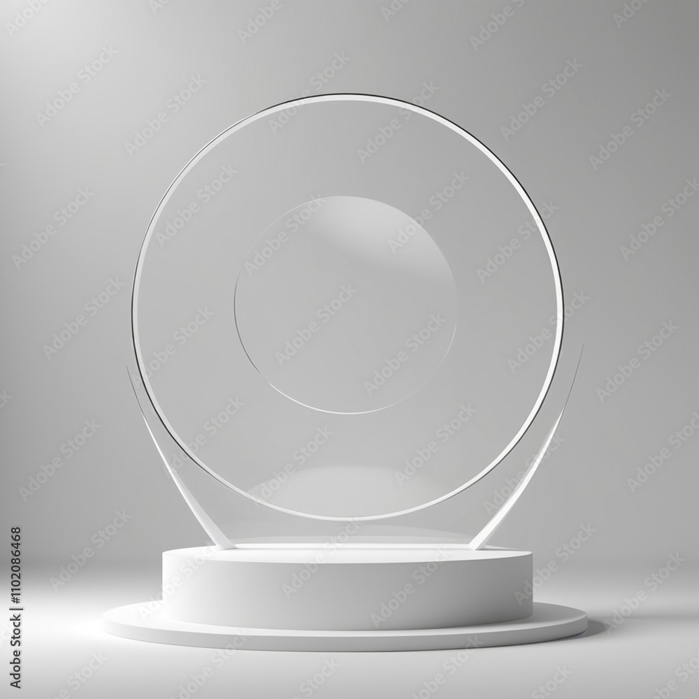 A sleek white podium stands against a soft gray background, creating a modern and minimalist aesthetic ideal for presentations or displays. A sleek white podium stands against a soft gray background, creating a modern and minimalist aesthetic ideal for presentations or displays.