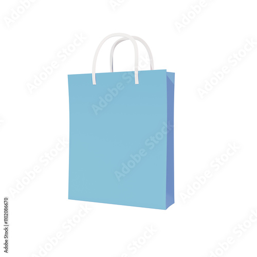 Light Blue Shopping Bag Mockup: Perfect for Branding & E-commerce