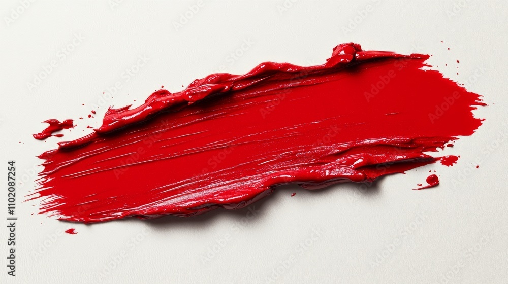 Bold Red Paint Stroke on White Background Bold Red Paint Stroke on White Background
