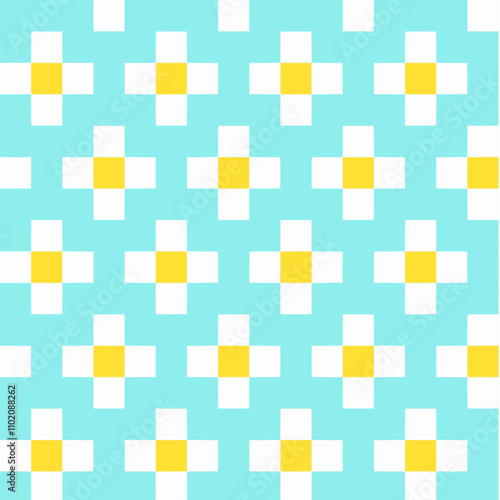 daisies in pixel graphics. pattern