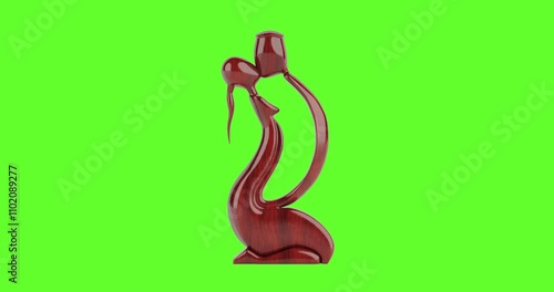 Wallpaper Mural 4k Resolution Video: Abstract Wooden Man and Wooman in Love Statue Seamless Loop Rotating on a Green Screen Background with Alpha Mate Torontodigital.ca