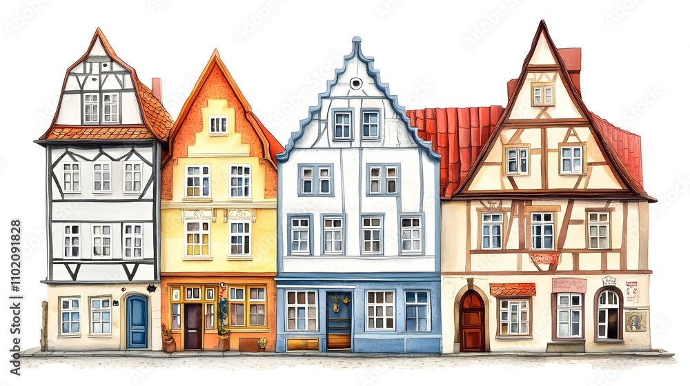 Fototapeta premium Historical Buildings in the Old Town of Hornburg, Lower Saxony