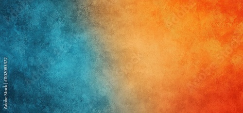 Blue and Orange Colorful Gradient Background with Grainy Texture for Banner or Poster Design