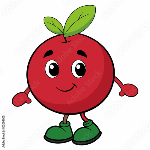 cartoon, fruit, apple, food, red, tomato, illustration, vector, funny, character, healthy, vegetable, smile, fresh, happy, face, nature, sweet, isolated, green, diet, fun, smiling, cherry, berry