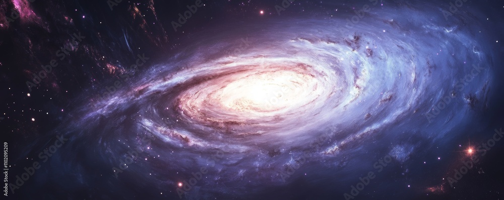 Beautiful Spiral Galaxy in Vast Cosmic Space Beautiful Spiral Galaxy in Vast Cosmic Space