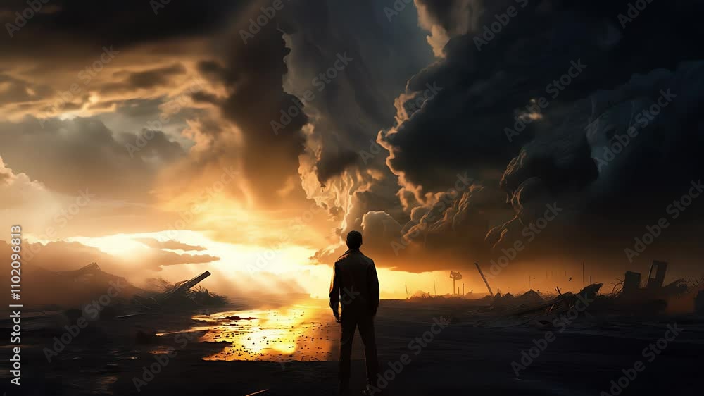 The End of the World Apocalyptic, epic scene. Created with Generative AI.
The End of the World Apocalyptic, epic scene. Created with Generative AI.