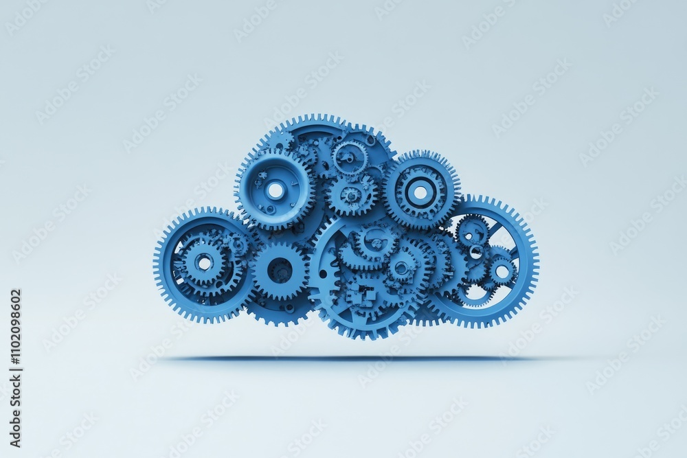 Interlocking Gears Forming A Cloud Shape Interlocking Gears Forming A Cloud Shape