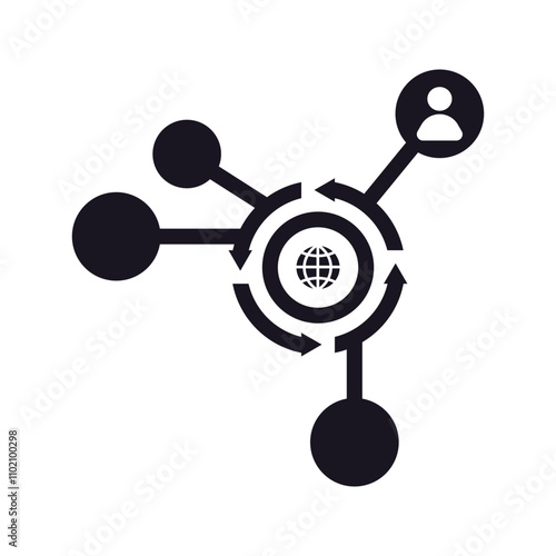 World, network, digital icon, Print