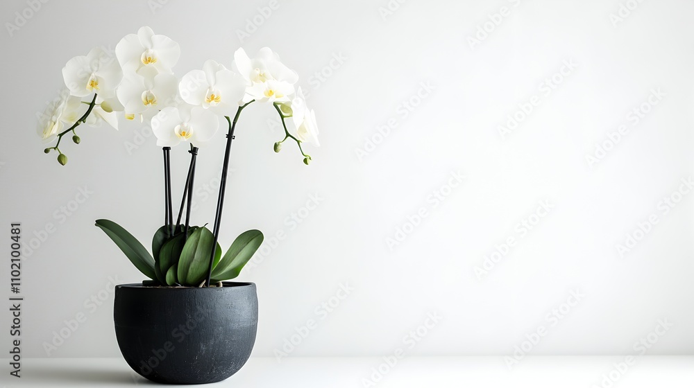 Serene White Orchid in Minimalist Pot Serene White Orchid in Minimalist Pot
