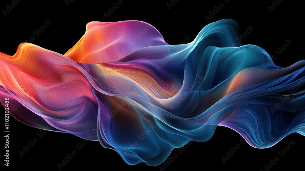 Fototapeta premium Vibrant Abstract Dynamic Composition with Flowing Colors and Patterns