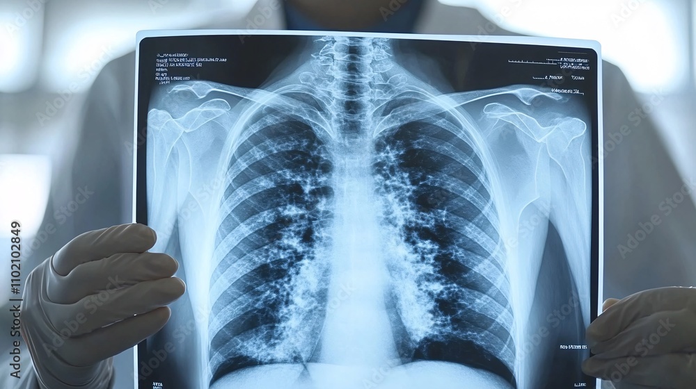 Professional Doctor Holding X-Ray Image in Clinic Professional Doctor Holding X-Ray Image in Clinic